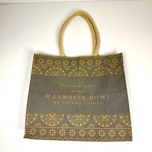 Magnolia Home Burlap Tote Bag